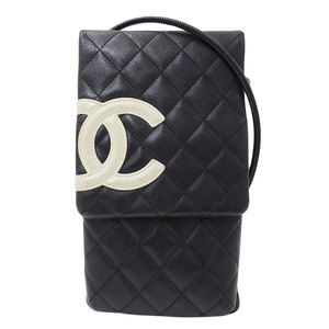 Chanel Cambon Shoulder Bag, Black Leather with Silver Hardware, Crossbody Poc...